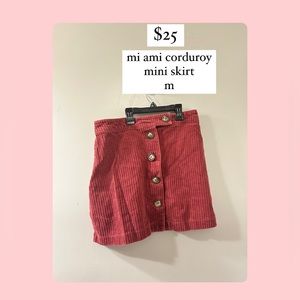Burgundy Corduroy Skirt